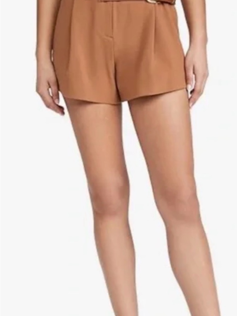 Alice + Olivia High-Waist Tailored Shorts - Camel